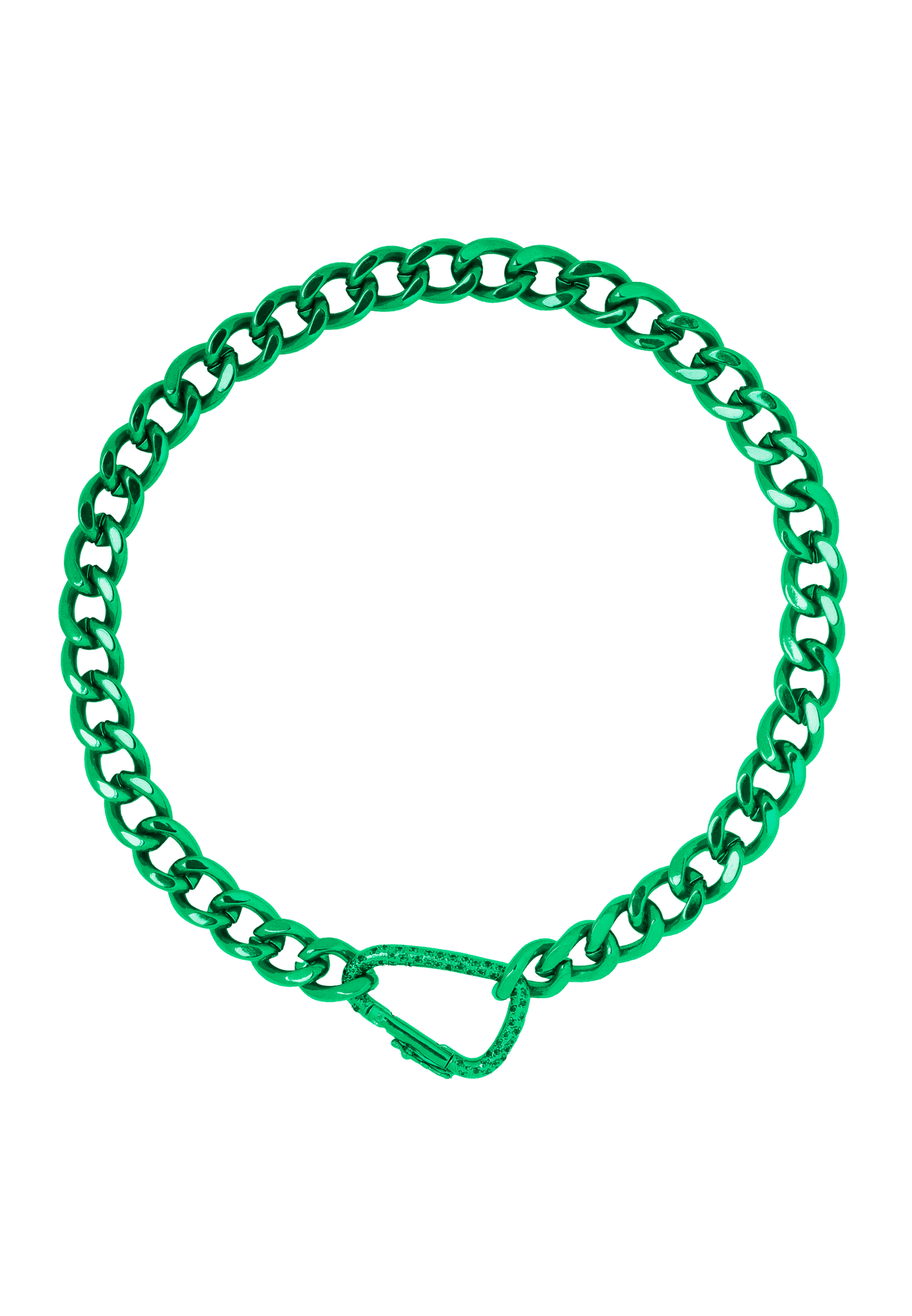 El Jaro Snap Hook Necklace in Green