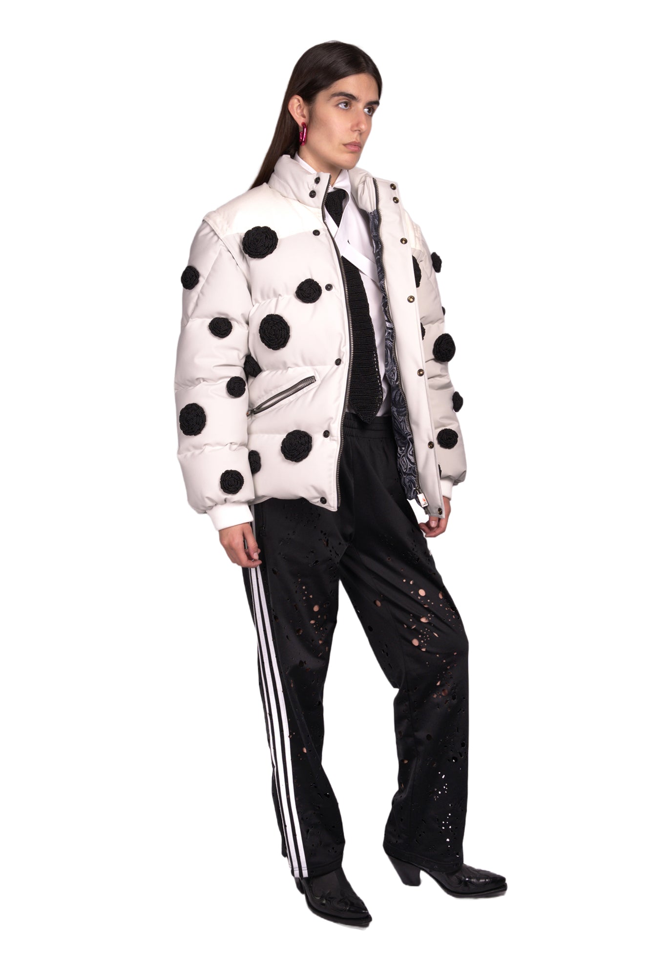 PEDRO GOMEZ X 404 STUDIO WHITE FLOWER PUFFER