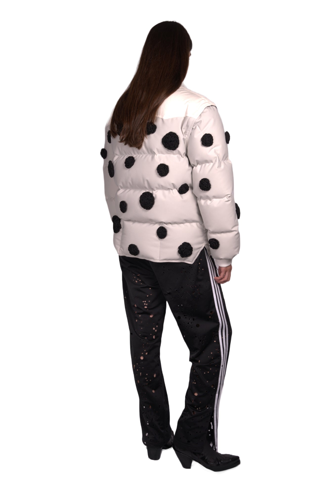 PEDRO GOMEZ X 404 STUDIO WHITE FLOWER PUFFER