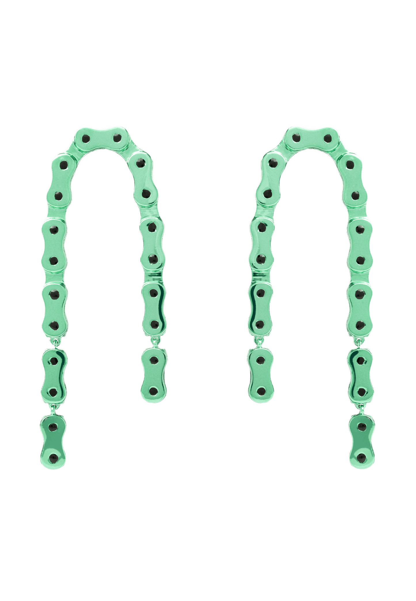 Vallecas Chain Earrings in Green
