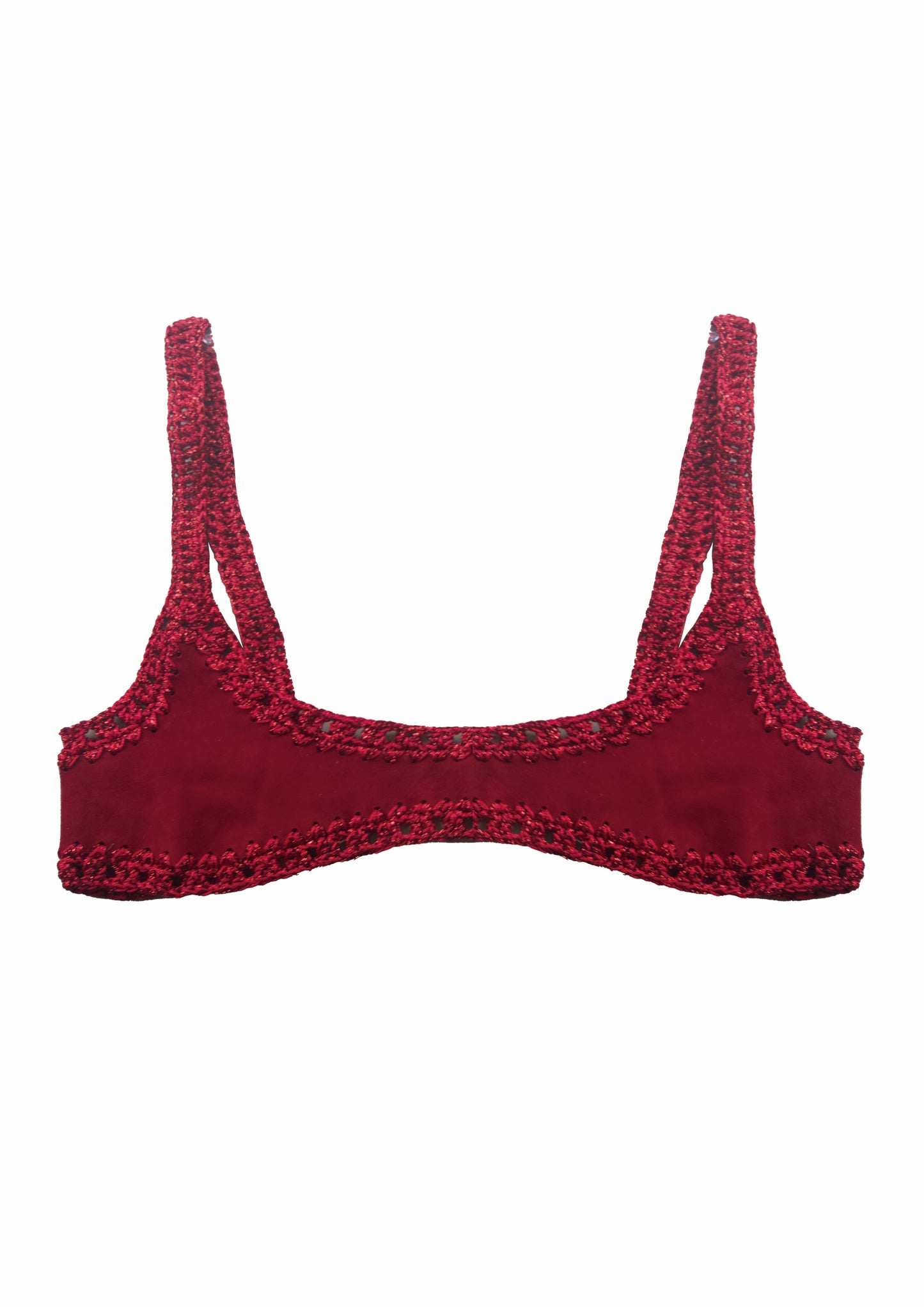 Ghost Leather Bra in Red